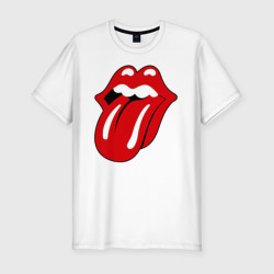 Мужская футболка хлопок Slim Rolling Stones язык