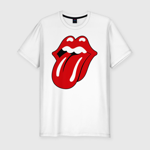 Мужская футболка хлопок Slim Rolling Stones язык