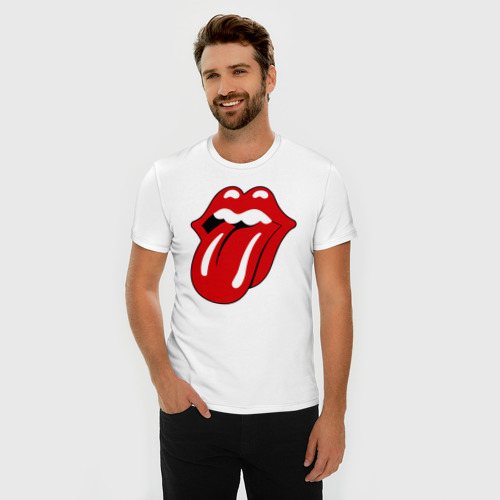 Мужская футболка хлопок Slim Rolling Stones язык - фото 3