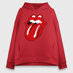 Женское худи Oversize хлопок Rolling Stones язык