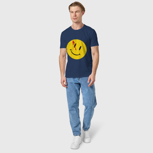 Мужская футболка хлопок Хранители - смайл с кровью, цвет темно-синий - фото 5