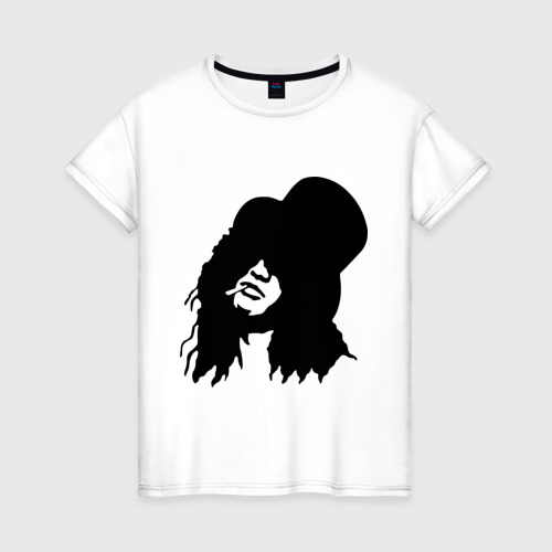 Женская футболка хлопок с принтом Guns n Roses - Slash, вид спереди #2