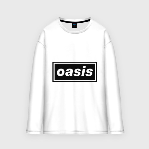 Женский лонгслив oversize хлопок Oasis логотип, цвет белый