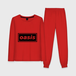Женская пижама с лонгсливом хлопок Oasis логотип