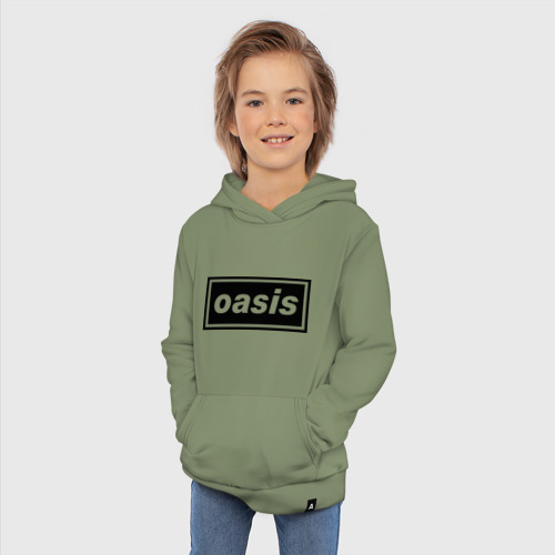 Детская толстовка хлопок Oasis логотип, цвет авокадо - фото 5