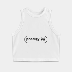 Женская укороченная майка-топ хлопок Prodigy лого с муравьем