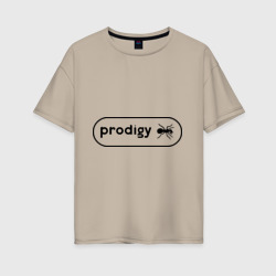 Женская футболка хлопок Oversize Prodigy лого с муравьем