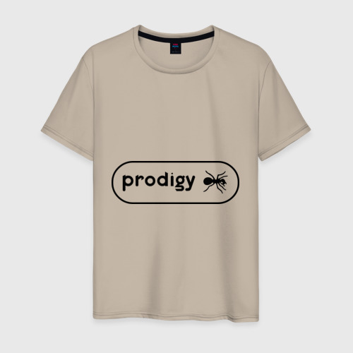 Мужская футболка хлопок Prodigy лого с муравьем, цвет миндальный