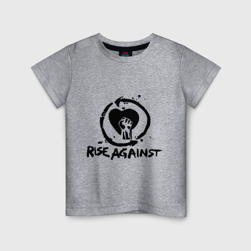 Детская футболка хлопок с принтом Rise Against, вид спереди #2