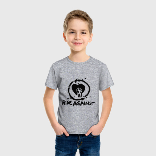 Детская футболка хлопок с принтом Rise Against, фото на моделе #1