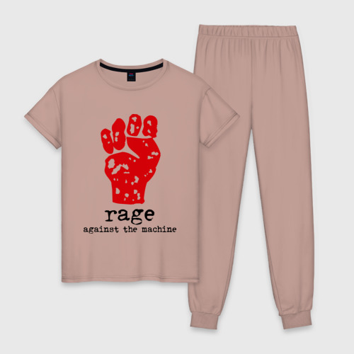 Женская пижама хлопок Rage Against The Machine, цвет пыльно-розовый