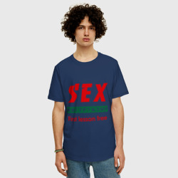 Мужская футболка хлопок Oversize Секс инструктор - фото 2