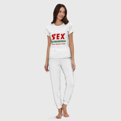 Женская пижама хлопок Секс инструктор, цвет белый - фото 5