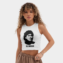 Женская укороченная майка-топ хлопок Диего Марадона - фото 2