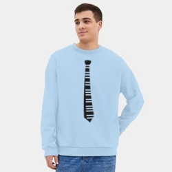 Мужской свитшот oversize без начеса хлопок Галстук - фото 2