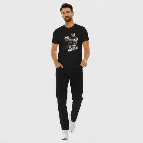Мужская футболка хлопок Slim 50cent, цвет черный - фото 5