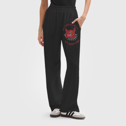Женские брюки oversize без начеса хлопок ФК красные кабаны - никто не любит нас - фото 2