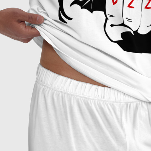 Мужская пижама хлопок Ozzy Ozborn, цвет белый - фото 6