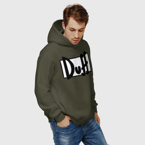 Мужское худи Oversize хлопок Duff, цвет хаки - фото 7