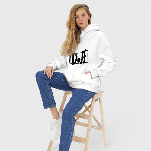 Женское худи Oversize хлопок Duff, цвет белый - фото 7