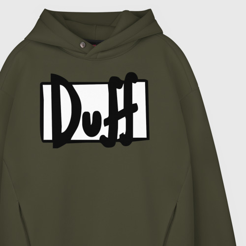 Мужское худи Oversize хлопок Duff, цвет хаки - фото 4