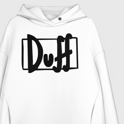 Женское худи Oversize хлопок Duff, цвет белый - фото 3