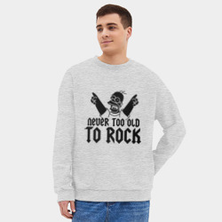Мужской свитшот oversize без начеса хлопок Никогда не стар для рока - фото 2