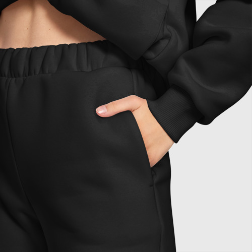 Женский костюм хлопок Oversize с принтом Шахматная эмо-доска, вид сбоку #3