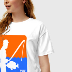 Женская футболка хлопок Oversize Счастливый рыбак - фото 2