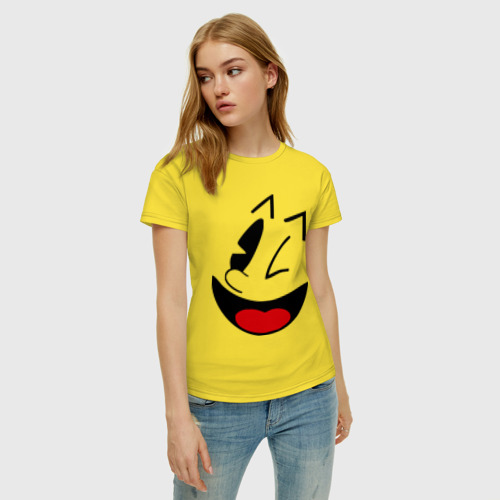 Женская футболка хлопок Pacman, цвет желтый - фото 3