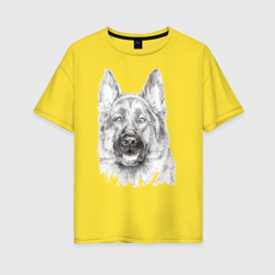 Собака Овчарка – Женская футболка хлопок Oversize с принтом купить со скидкой в -16%