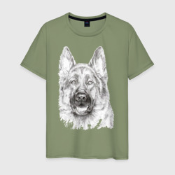 Мужская футболка хлопок Собака Овчарка