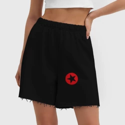 Женские шорты oversize футер хлопок Prodigy лого со звездой - фото 2