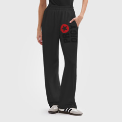 Женские брюки oversize без начеса хлопок Prodigy лого со звездой - фото 2