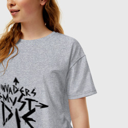 Женская футболка хлопок Oversize The Prodigy - Invaders Must Die - фото 2