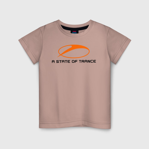 Детская футболка хлопок A State of Trance 2, цвет пыльно-розовый