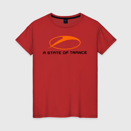 Женская футболка хлопок с принтом A State of Trance (2), вид спереди #2