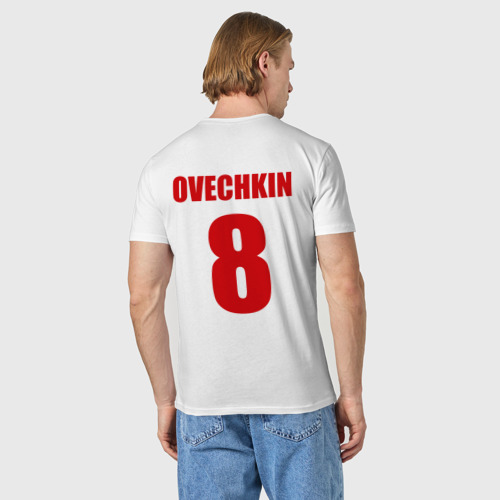 Мужская футболка хлопок Washington Capitals Ovechkin 8, цвет белый - фото 4