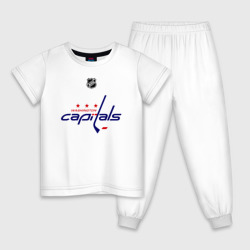 Пижама с принтом Washington Capitals Ovechkin 8 для ребенка, вид спереди №1. Цвет основы: белый