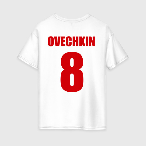 Женская футболка хлопок Oversize Washington Capitals Ovechkin 8, цвет белый - фото 2