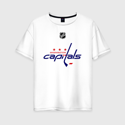 Женская футболка хлопок Oversize Washington Capitals Ovechkin 8, цвет белый