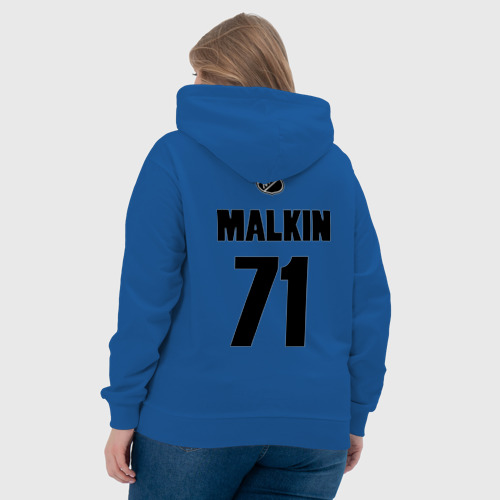 Женская толстовка хлопок Pittsburgh Penguins Malkin 71, цвет синий - фото 7