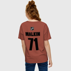 Женская футболка хлопок Oversize Pittsburgh Penguins Malkin 71 - фото 2