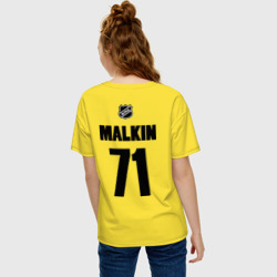 Женская футболка хлопок Oversize Pittsburgh Penguins Malkin 71 - фото 2