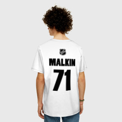 Мужская футболка хлопок Oversize Pittsburgh Penguins Malkin 71 - фото 2