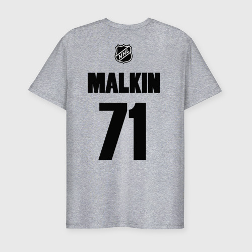 Мужская футболка хлопок Slim Pittsburgh Penguins Malkin 71, цвет меланж - фото 2