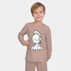 Детская пижама с лонгсливом хлопок Ангел в наушниках - фото 2