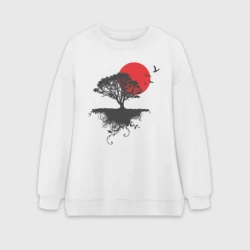 Женский свитшот oversize без начеса хлопок Солнце востока