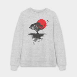 Мужской свитшот oversize без начеса хлопок Солнце востока