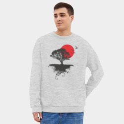 Мужской свитшот oversize без начеса хлопок Солнце востока - фото 2